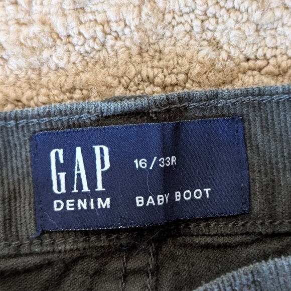 Gap Baby Bootcut Corduroy 16 / 33R Dark Green - Picture 2 of 6
